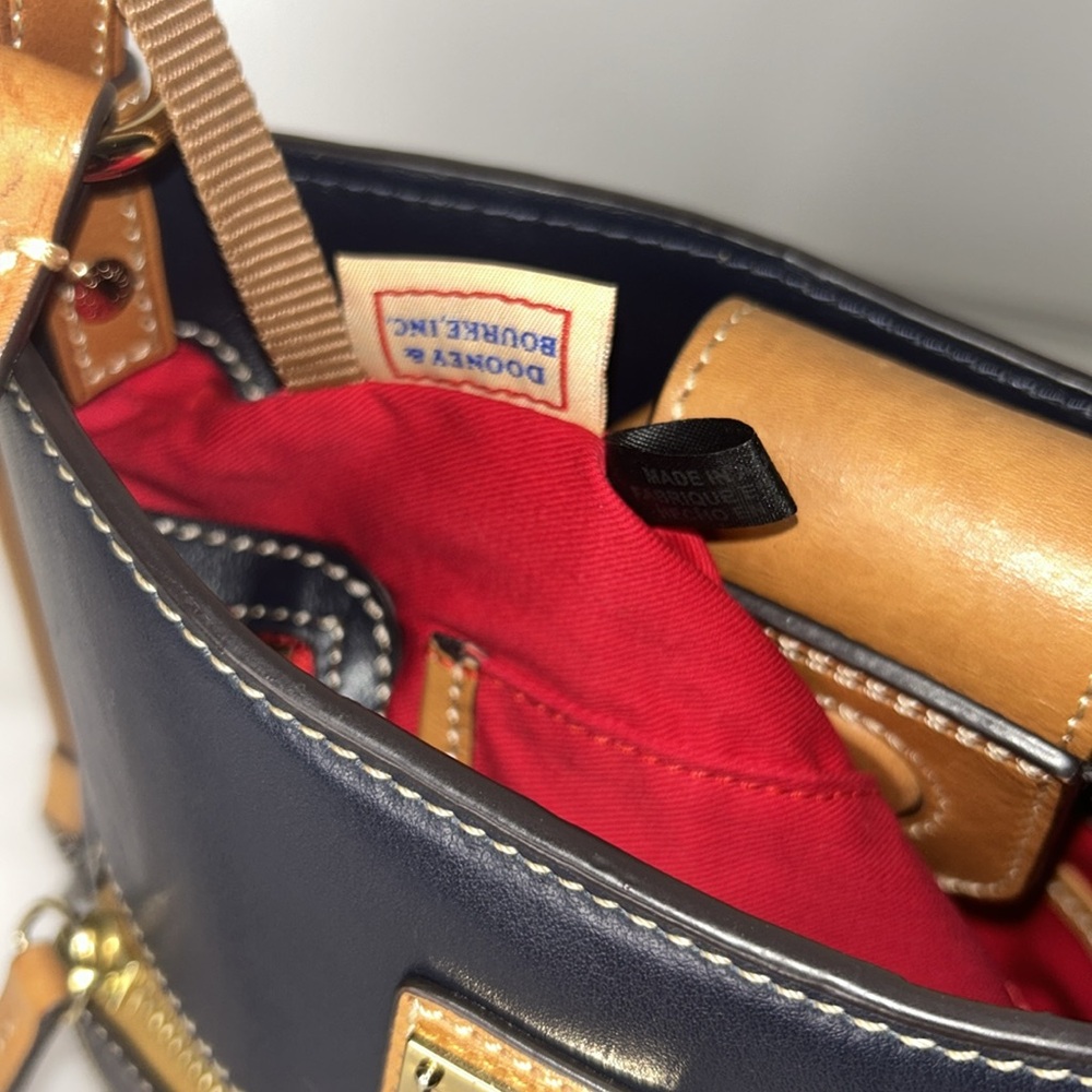 Dooney & Bourke Wexford Leather Ridley Satchel Midnight Blue with Gold Hardware - Picture 10 of 13